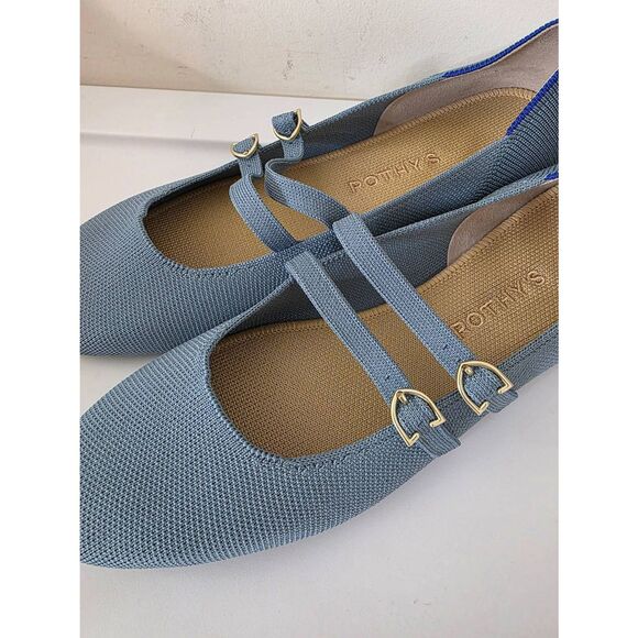 Rothy's The Double Buckle Mary Jane - Sky Size 10 NWOB - Picture 5 of 10
